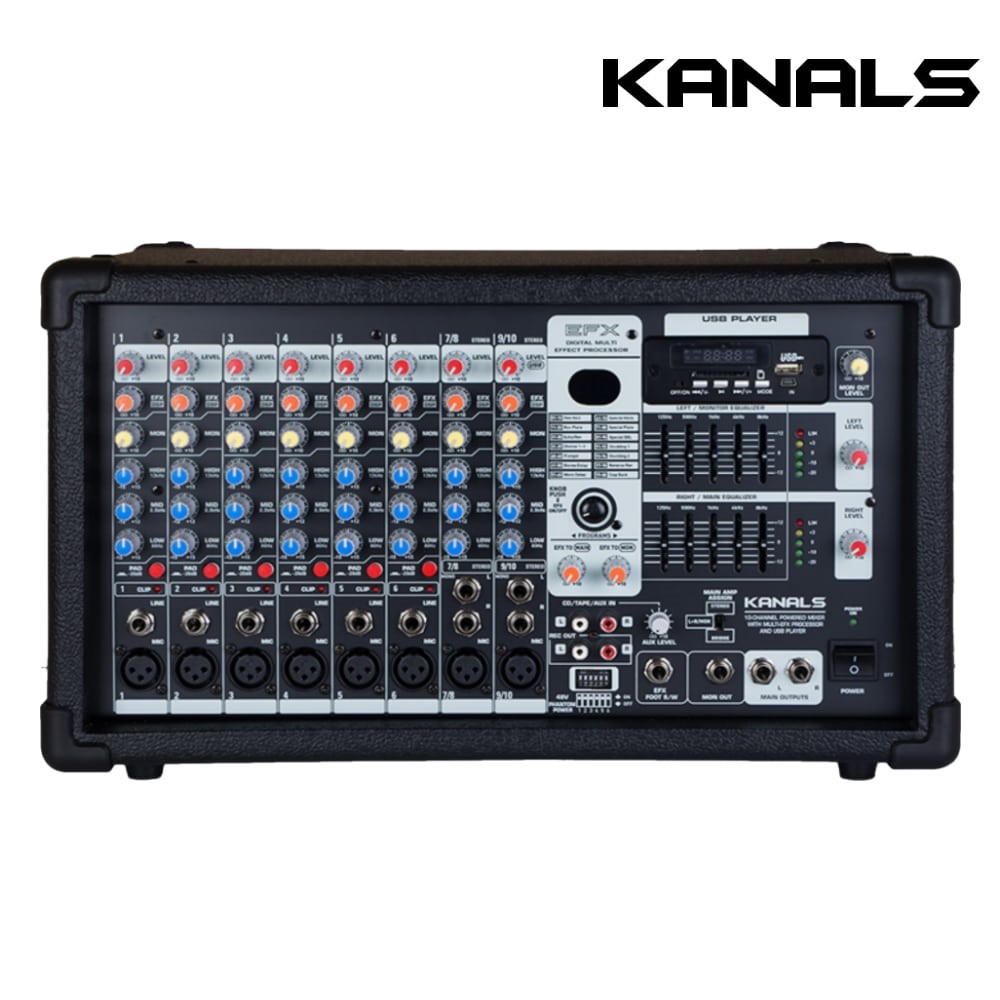 파워드믹서 Kanals EMP-1300WHD 1300W 고출력 앰프 일체형 강당 교회