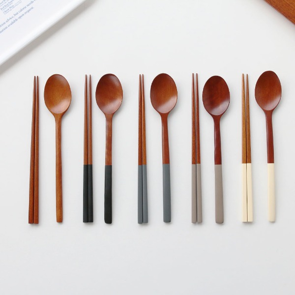 제이너 나무수저 옻칠 수저 세트 숟가락 젓가락