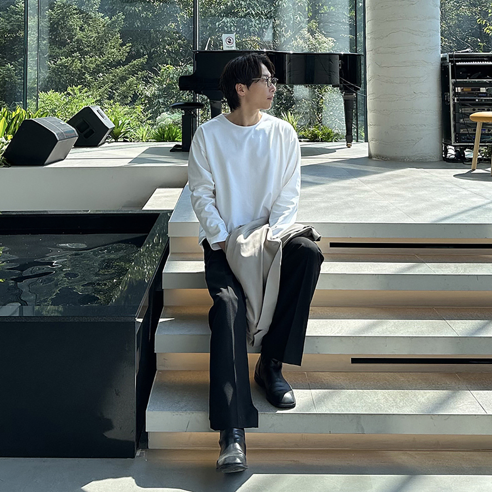 남자긴팔티 보트넥 레이어드 이너 티셔츠 - 상품 이미지