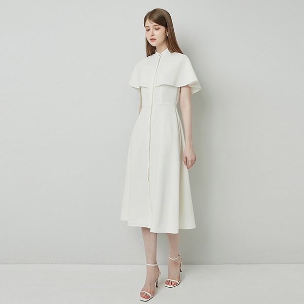 RAYLA cape Dress_Ivory - 상세 이미지 3