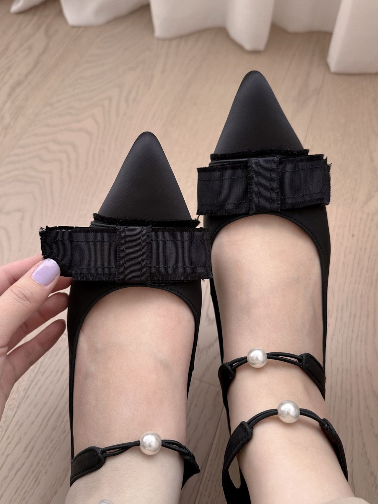 진주리본 미들힐 [Handmade shoes] - 상세 이미지 3