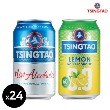 칭따오 논알콜릭 레몬 무알콜 맥주맛 논알콜 음료 330ml 24캔 세트 각12개씩