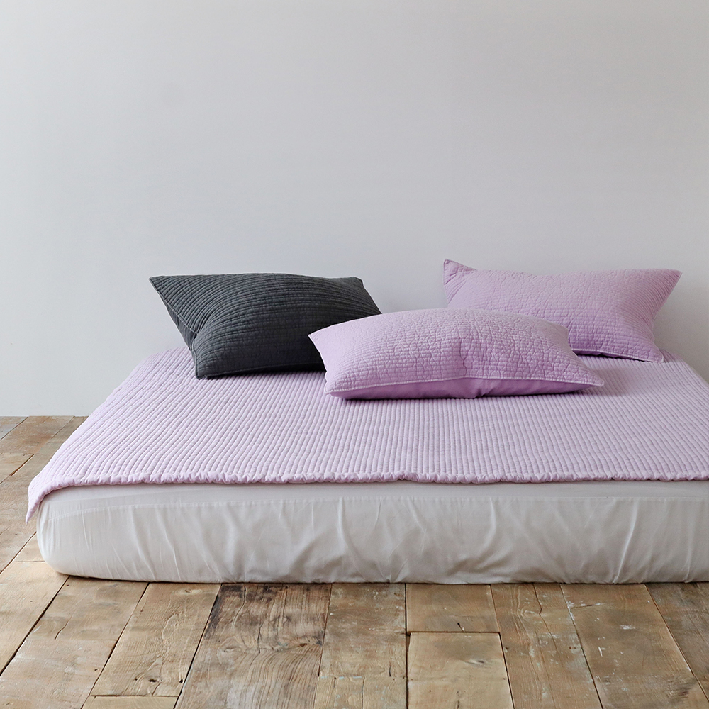 고온에 삶은 국산 침대패드 피그먼트 60수 아사 순면 줄누빔 사계절 스프레드 SS