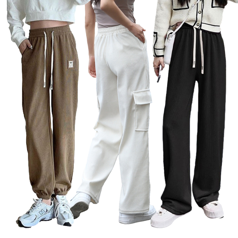 (하나사면 하나더)지금입기 딱좋은 여성바지 조거 일자 와이드 팬츠