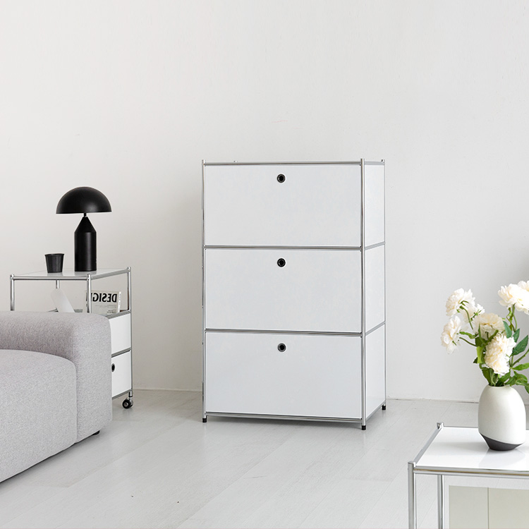 심플리 3단 수납장 BC020 77x40x120, 3단, 퓨어화이트 2690.6120