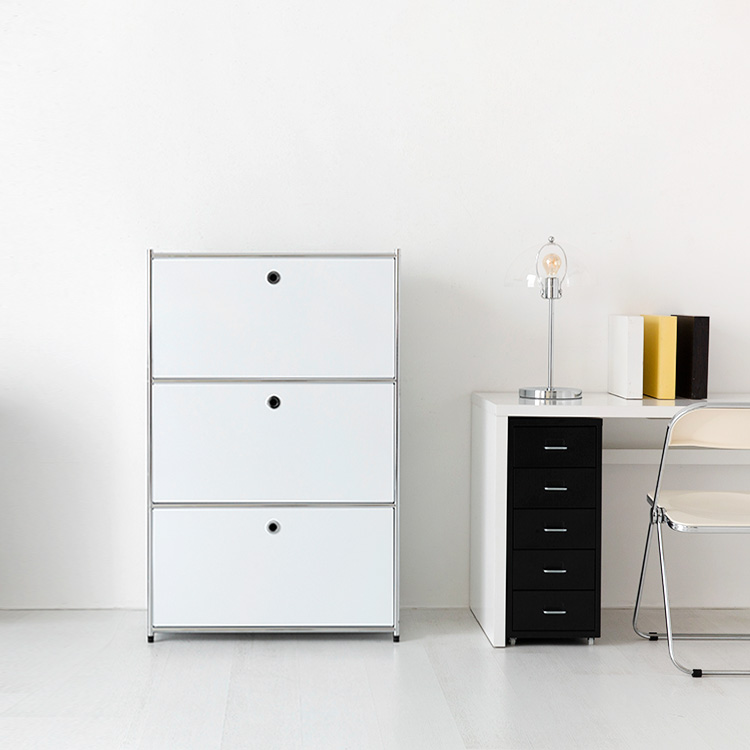 심플리 3단 수납장 BC020 77x40x120, 3단, 퓨어화이트 2690.6120