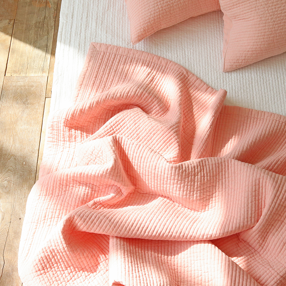 고온에 삶은 국산 침대패드 피그먼트 60수 아사 순면 줄누빔 사계절 스프레드 SS