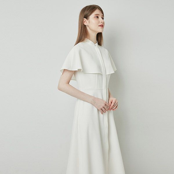 RAYLA cape Dress_Ivory - 상세 이미지 4