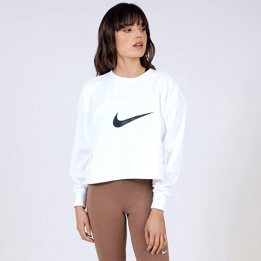 [라스트사이즈 세일] 나이키 드라이핏 여성 크루넥 맨투맨 세미 크롭 긴팔 티셔츠 DR7613-100 XL Only - 상세 이미지 4