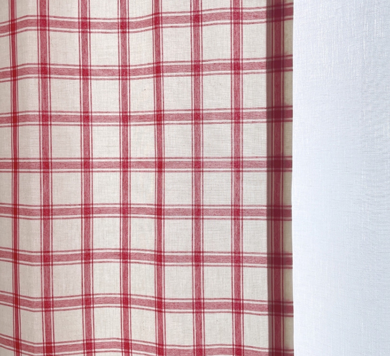 마켓 체크 커튼 아이방 여아 남아 키즈 봄커튼 레트로