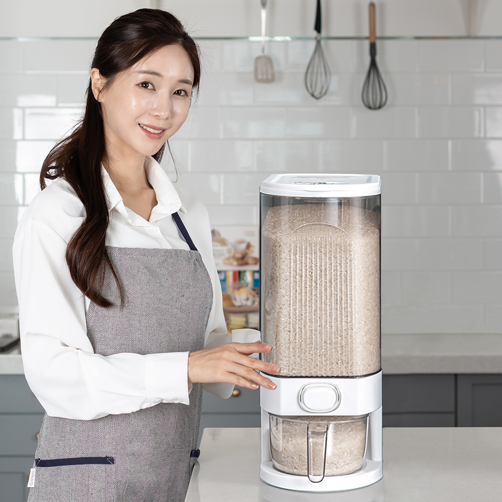 레토 쌀통 10kg 원터치 계량 밀폐 쌀보관 잡곡통 - 상세 이미지 4