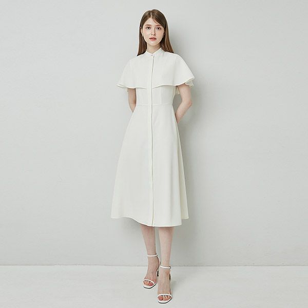 RAYLA cape Dress_Ivory - 상세 이미지 2