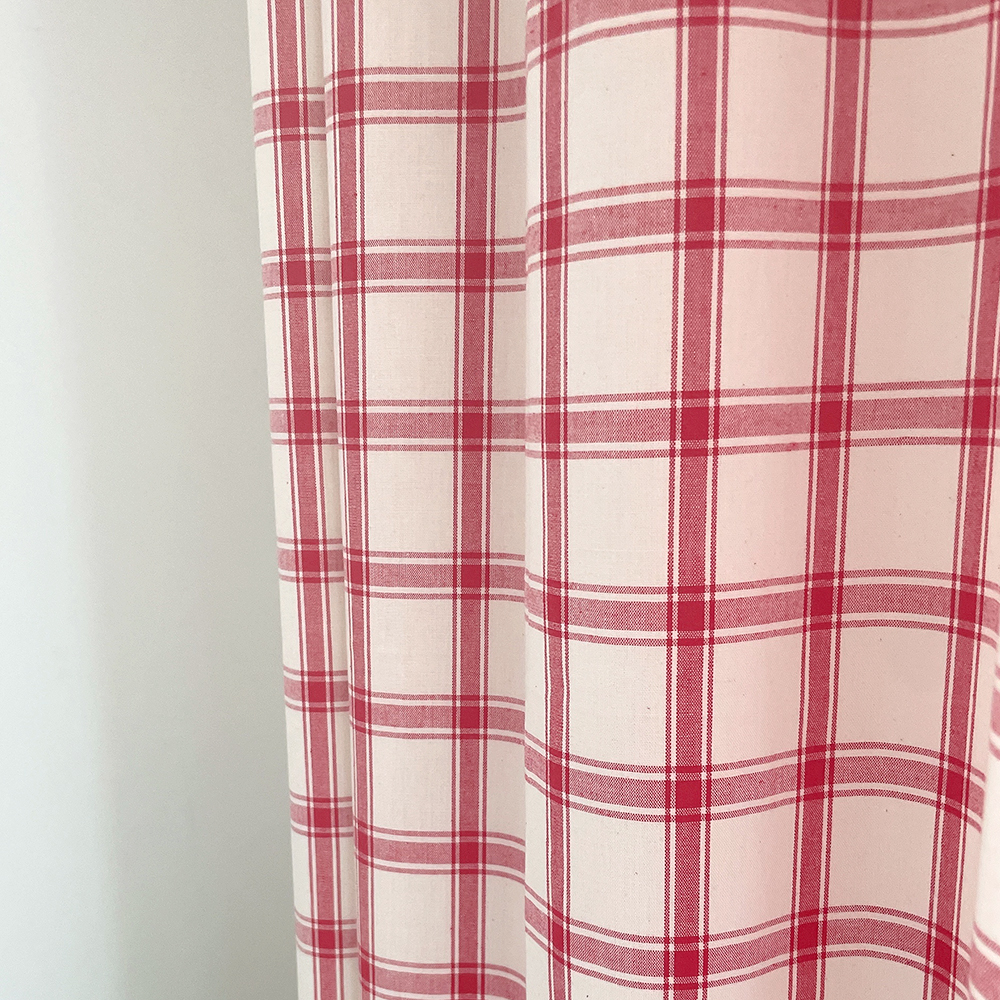 마켓 체크 커튼 아이방 여아 남아 키즈 봄커튼 레트로