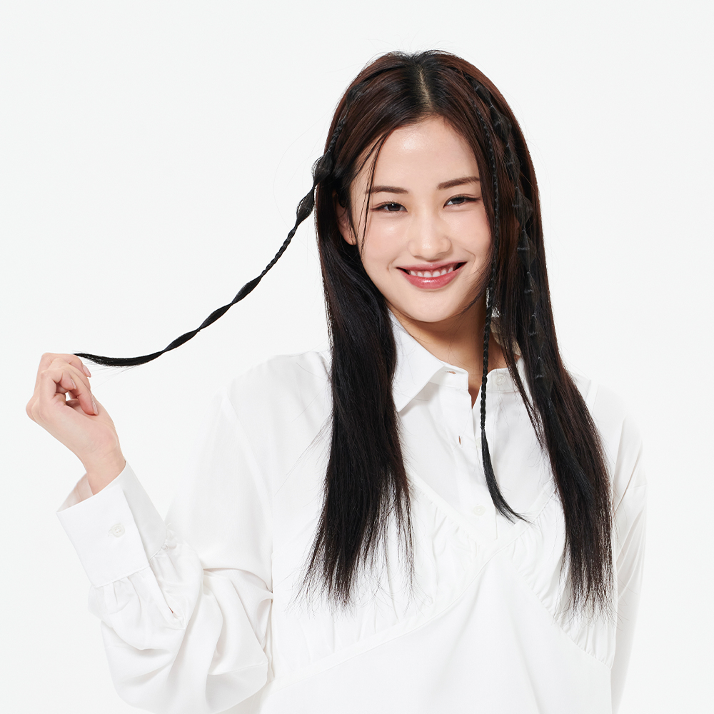 블레이즈 붙임머리 폼폼 브레이드 헤어피스 땋은머리 아이돌스타일 - 상품 이미지