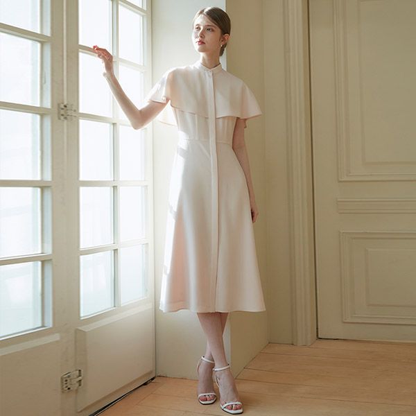 RAYLA cape Dress_Pink - 상품 이미지