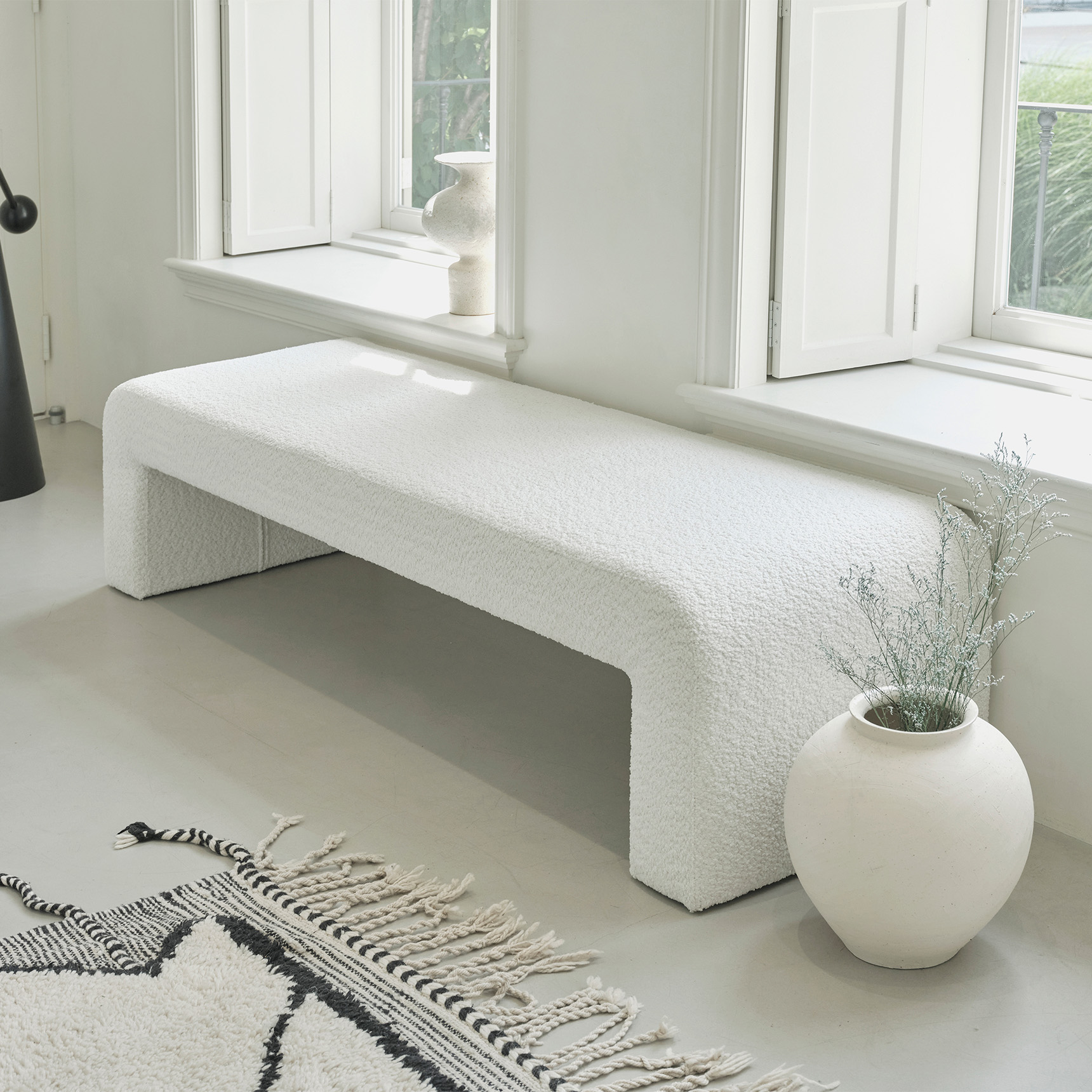 슬립퍼 패브릭 인테리어 침대앞 베드벤치 보조의자 스툴 600