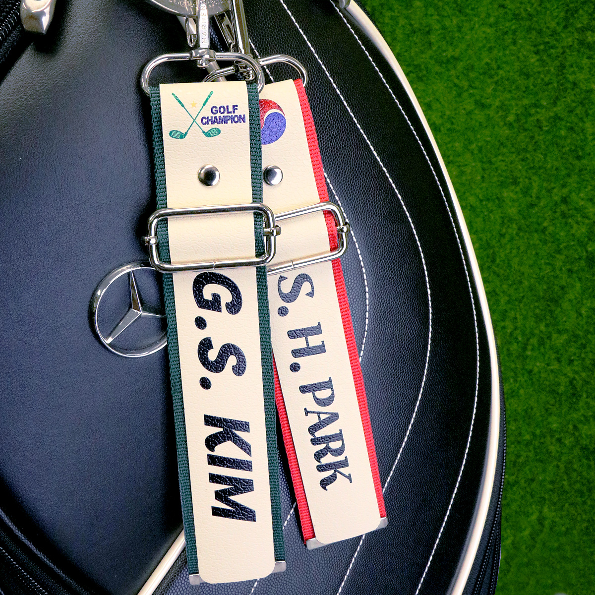 온더 레더 골프 네임택 보스턴백 캐디백 가방 이름표 네임텍 L형 이미지 4