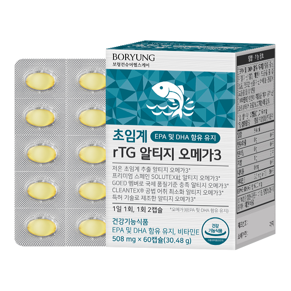 보령 초임계 rTG 알티지 오메가3 60캡슐, 1개