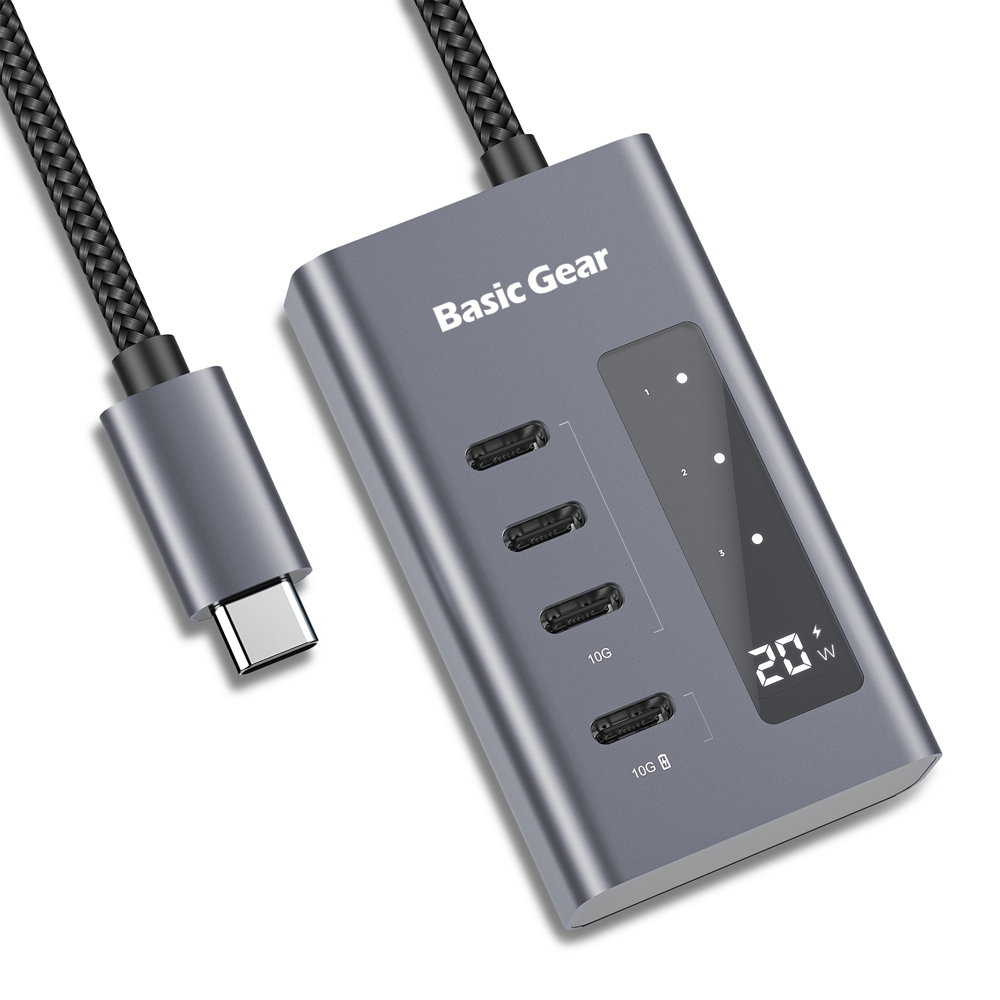 베이직기어 C타입 10Gbps 4포트 PD충전 USB허브 - 상세 이미지 2