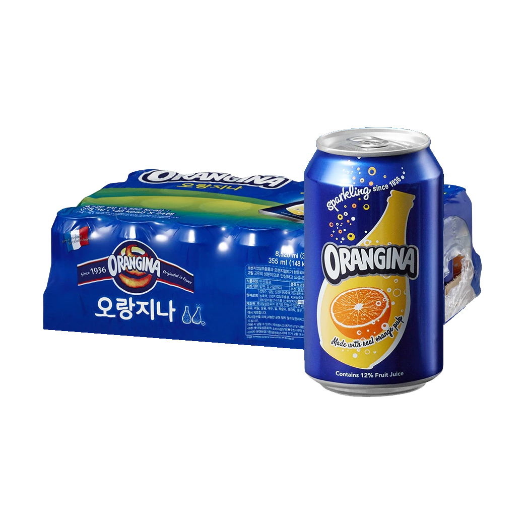 오랑지나 캔 355ml 12캔 오렌지 탄산음료 - 상품 이미지