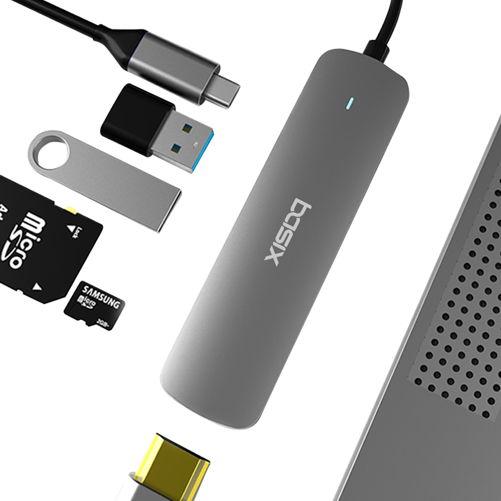 베이식스 4포트 USB C타입 멀티허브 노트북 맥북 멀티포트 HDMI USB.3.0 - 상품 이미지