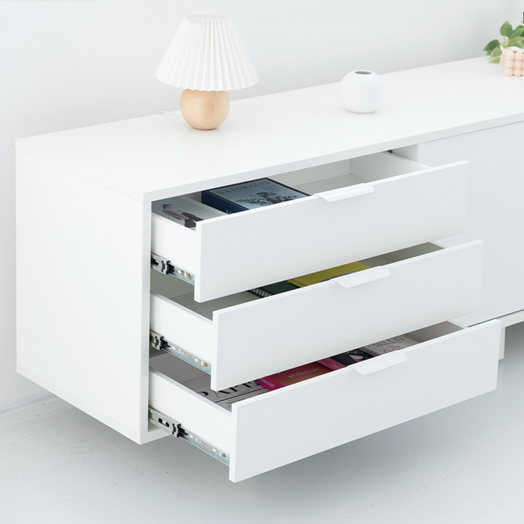 e스마트 스텔라 TV다이 TV거치대 3단서랍 슬라이딩 거실장 2000