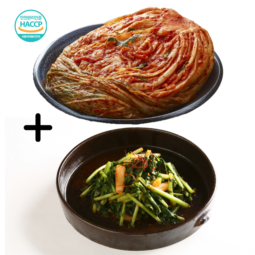 마켓일품 김치세트1 (배추포기김치 3kg+열무김치 1kg) 국내산 100% - 메인 이미지