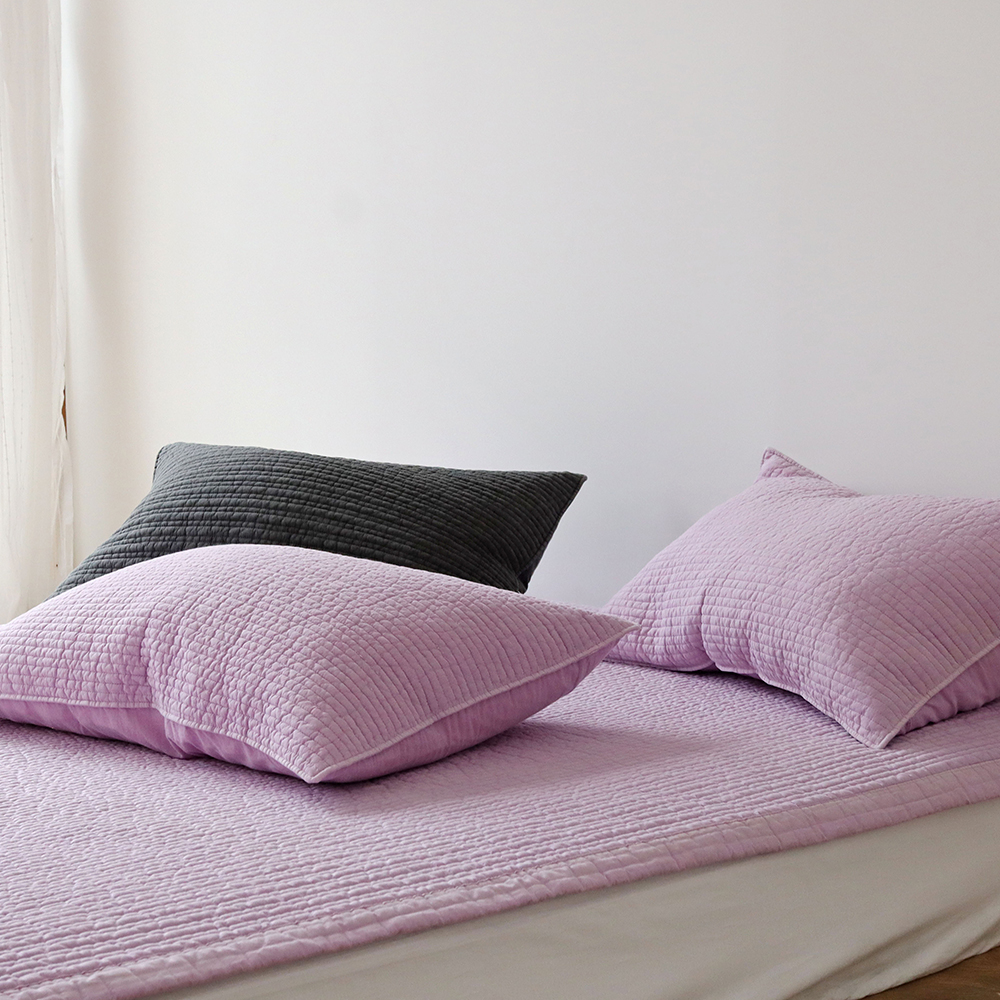 고온에 삶은 국산 피그먼트 60수 아사 순면 줄누빔 베개커버 5070