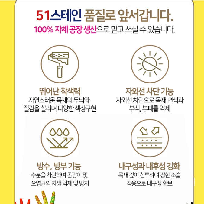 나무문 페인트 원목 페인트 목재용 페인트 목재 도장 4리터 - 상세 이미지 5