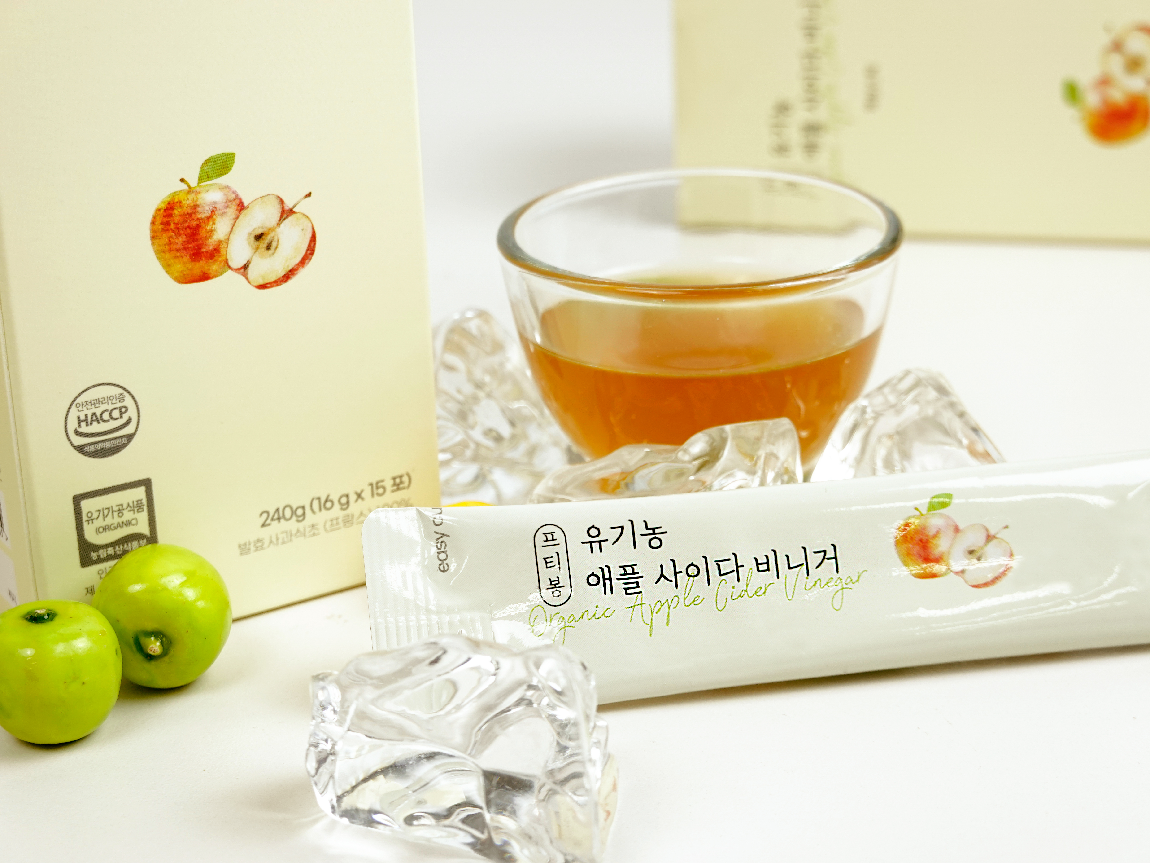 유기농 애사비스틱 애플사이다비네거 에사비식초 프티봉 천연발효 사과초모240g 15포 - 상세 이미지 3