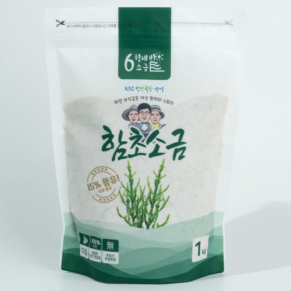 6형제 함초소금 1kg 국산 소금 100% 신안 천일염, 함초 이미지 2
