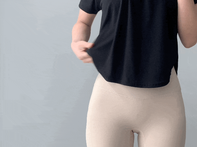 [1+1/슬림루즈핏]찰랑 필라테스 운동복 요가복 헬스복 상의 커버업 크롭 반팔 밑단굴림 티셔츠 발레리나티 발레코어 숏슬리브 상세 이미지 11