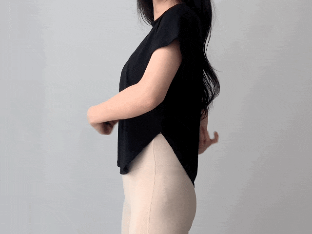 [1+1/슬림루즈핏]찰랑 필라테스 운동복 요가복 헬스복 상의 커버업 크롭 반팔 밑단굴림 티셔츠 발레리나티 발레코어 숏슬리브 상세 이미지 17