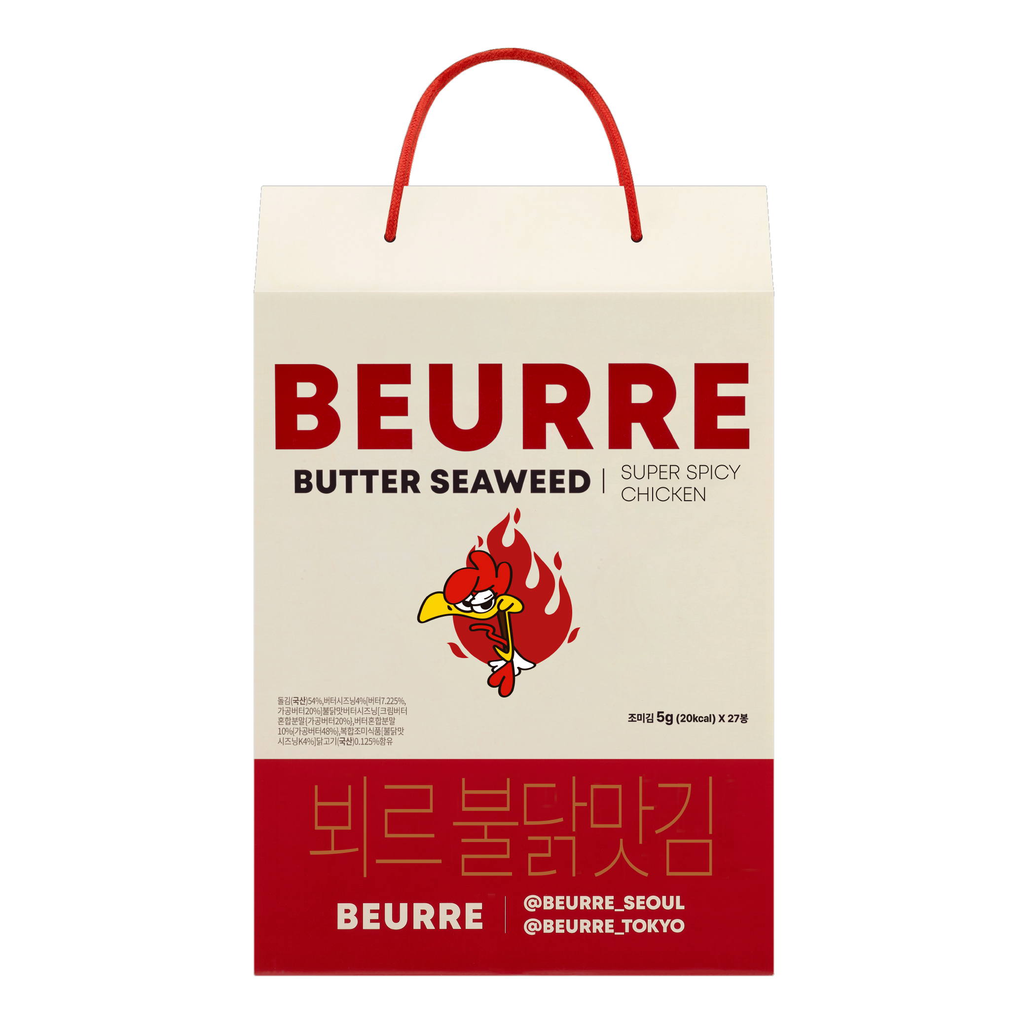 뵈르김 선물형 27입 (타코 버터 명란 트러플 불닭) 맥주안주 명란김 곱창김