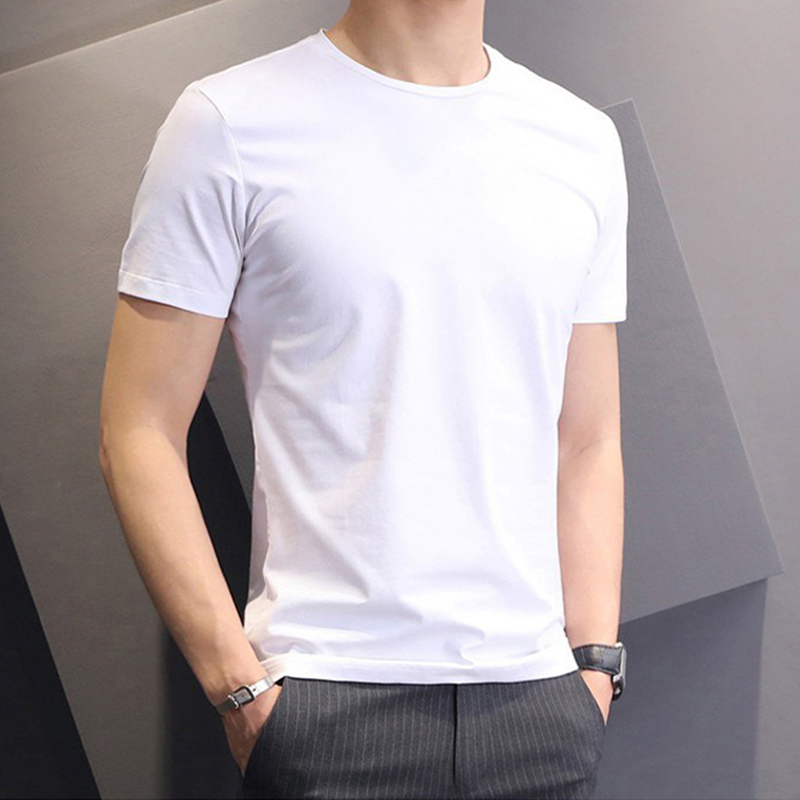 무지 반팔 티셔츠 흰색 크로스핏 라운드 티 - 상세 이미지 3