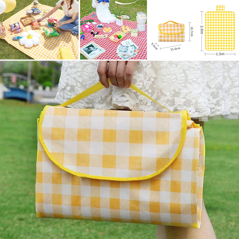 피크닉 체크 방수매트 휴대용 가방형 야외 캠핑 돗자리