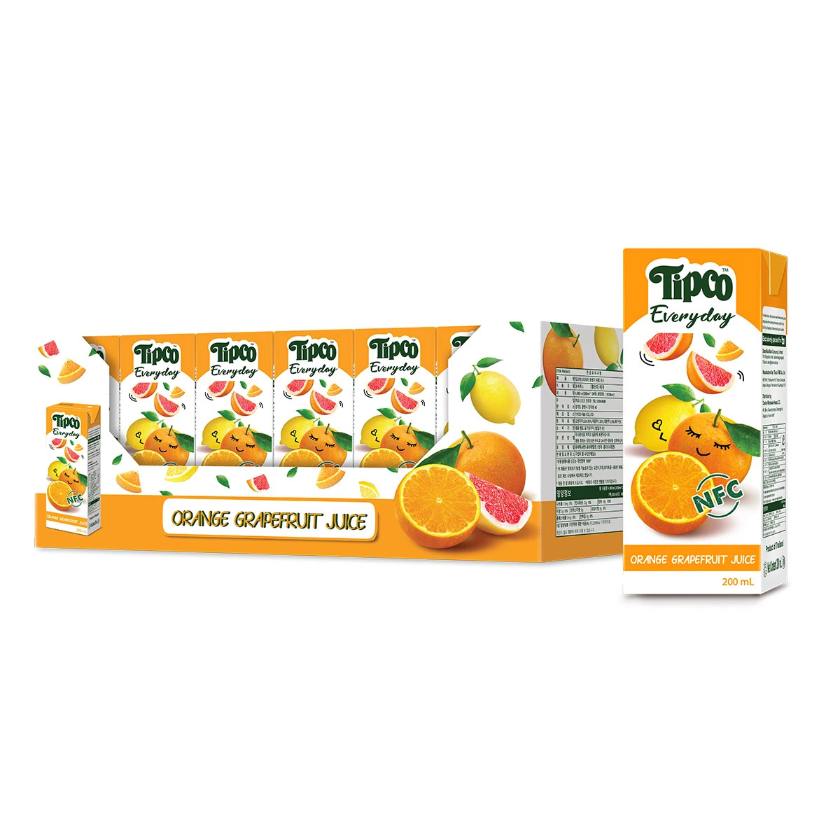 코스트코 팁코 TIPCO 오렌지자몽 착즙 주스 200ml x 24 - 상품 이미지