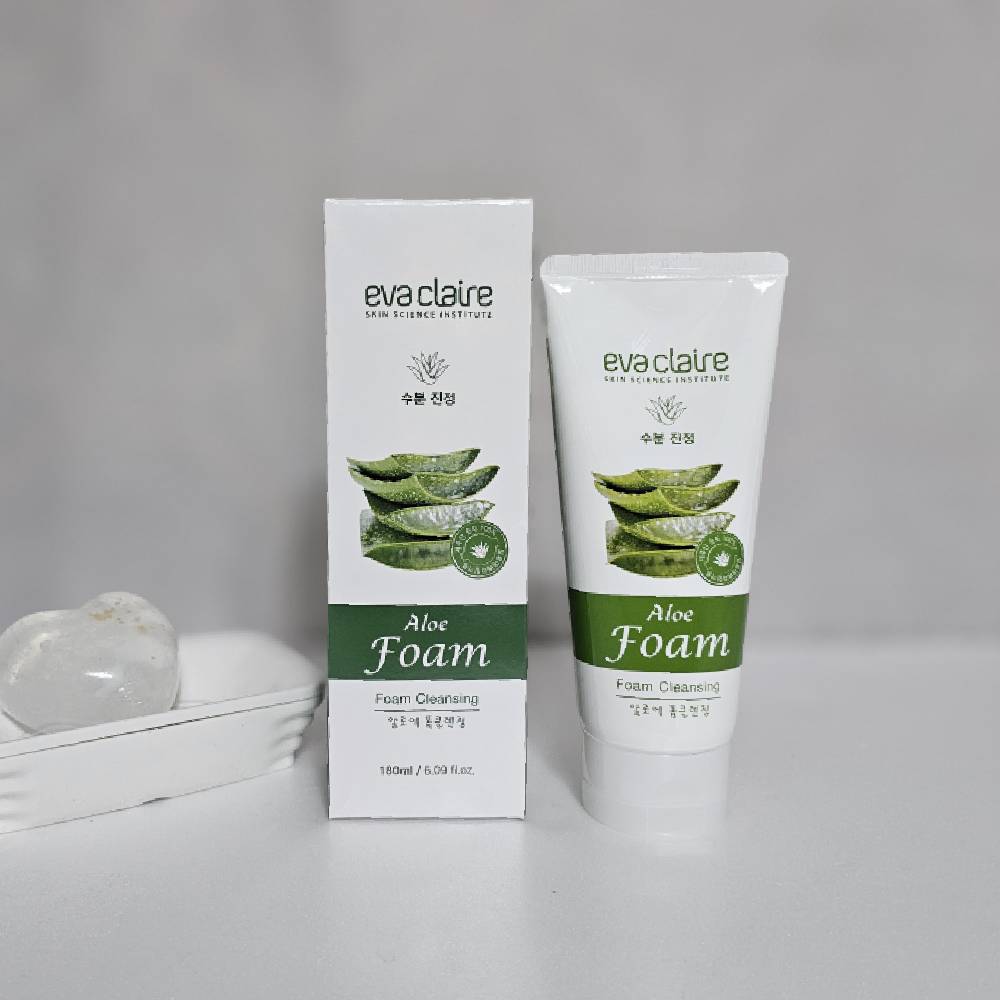 에바끌레르 저자극 성분 식물성 자연성분 함유 수분가득 알로에 폼클렌징180ml - 상세 이미지 2
