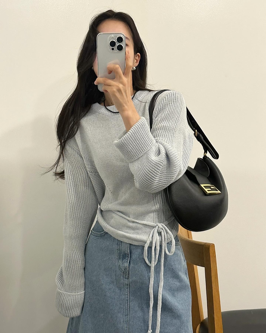 롬바 오버핏 루즈핏 레이어드 뒷트임 니트 상세 이미지 2
