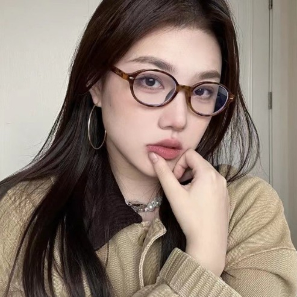 돋보기안경 노안안경 긱시크 너드 타원형 여자 패션 유행 투명뿔테 - 상세 이미지 3