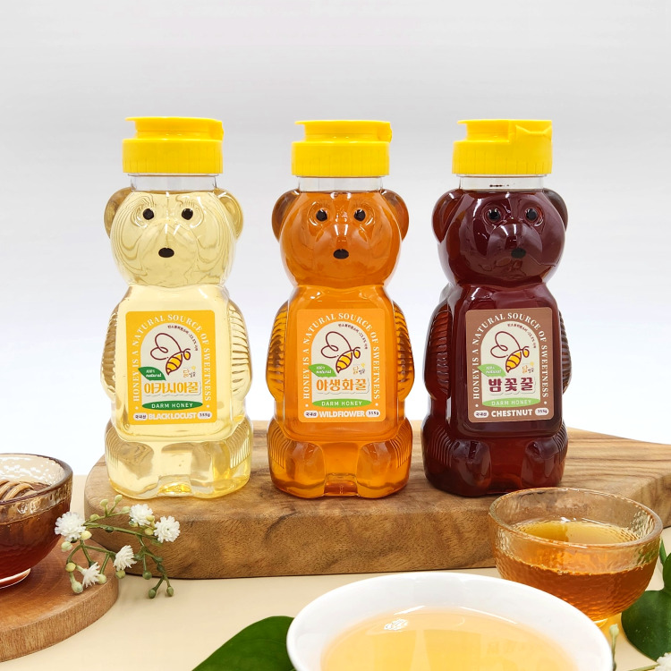 곰돌이꿀 335g 진짜 천연아카시아꿀 튜브 밤나무 양봉 야생꿀 - 상세 이미지 5