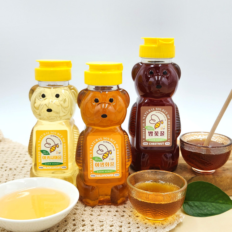 곰돌이꿀 335g 진짜 천연아카시아꿀 튜브 밤나무 양봉 야생꿀 - 상세 이미지 2