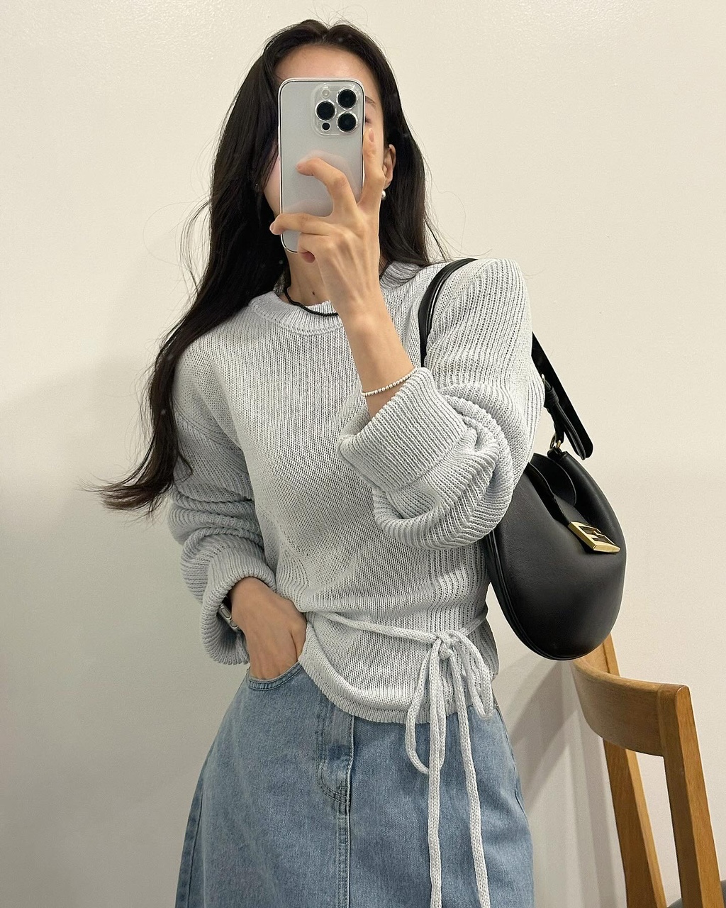 롬바 오버핏 루즈핏 레이어드 뒷트임 니트 상세 이미지 3