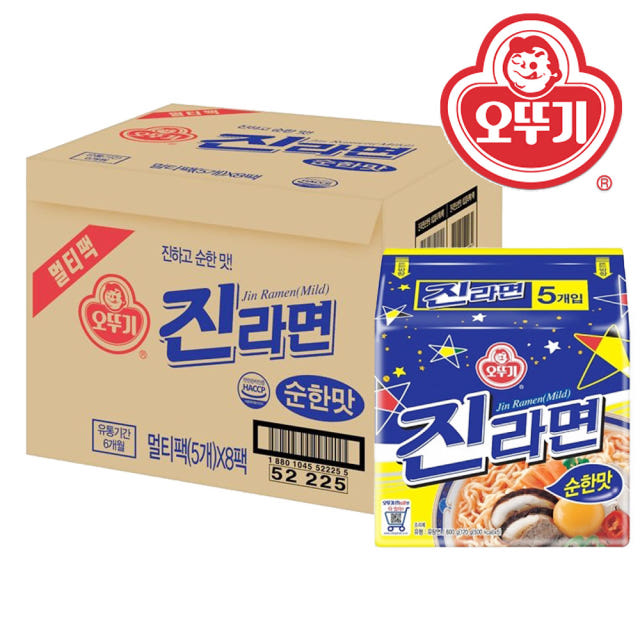 오뚜기 진라면 순한맛 40개 한박스 도매 대용량 식자재 안매운 40봉