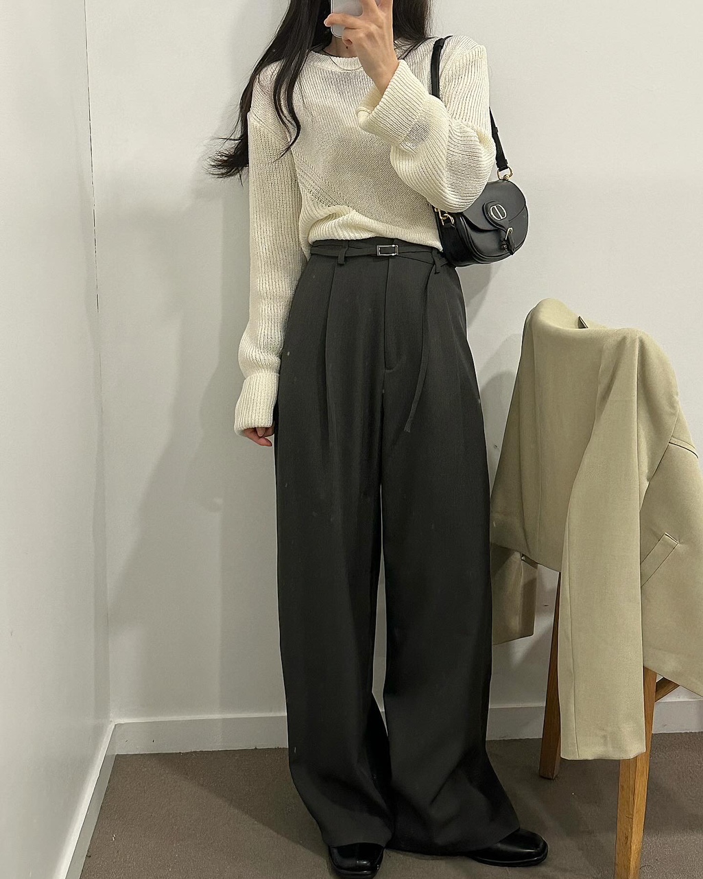 롬바 오버핏 루즈핏 레이어드 뒷트임 니트 상세 이미지 23
