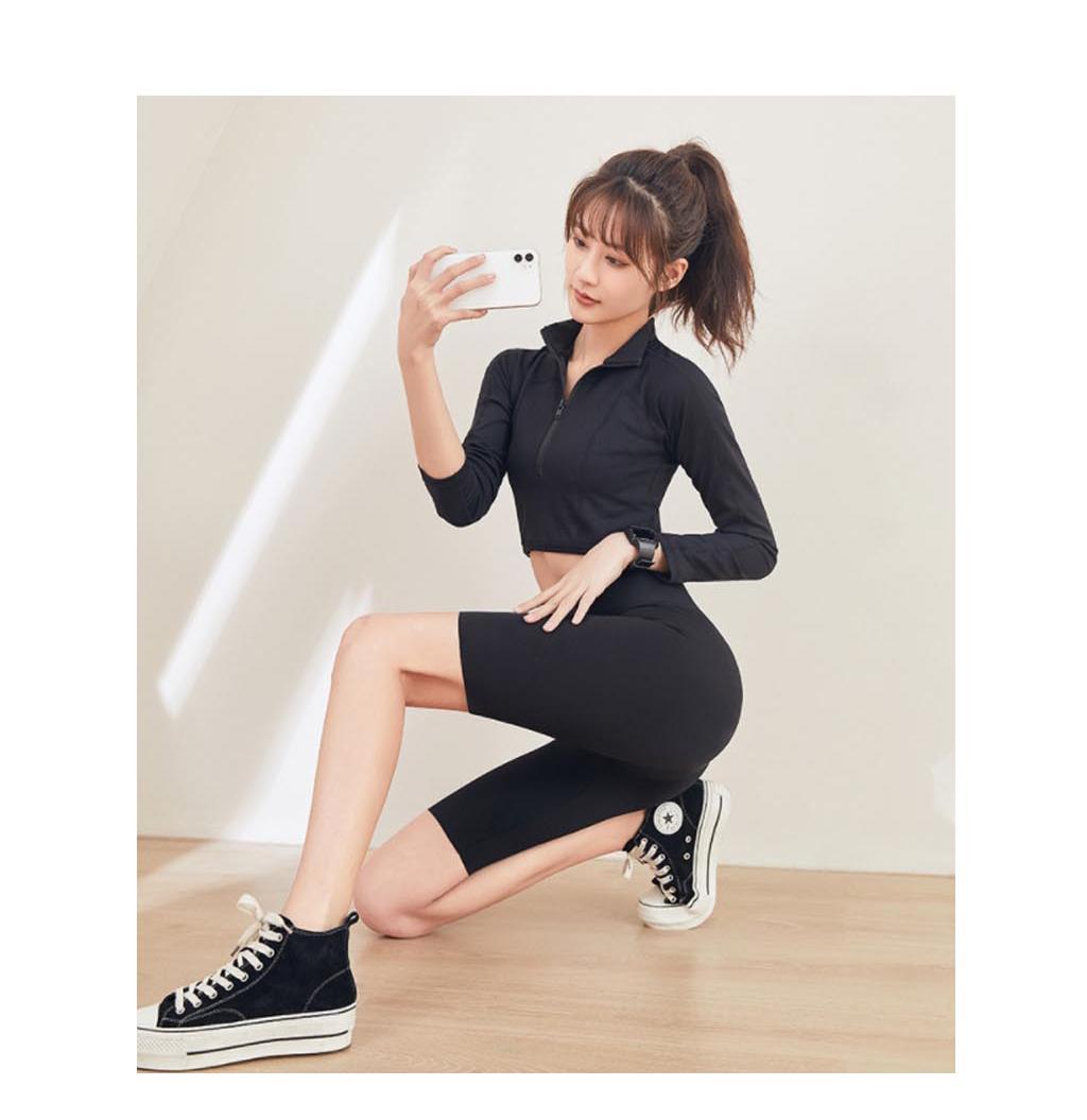 여성 헬스 봄여름반바지레깅스 필라테스반바지 이미지 4