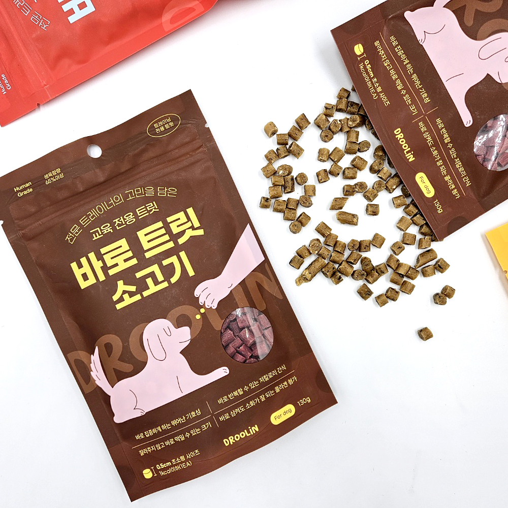 드룰린 바로트릿 강아지 노즈워크 저칼로리 교육 훈련용 설채현 간식 닭고기+소, 130g, 2개 - 상세 이미지 3