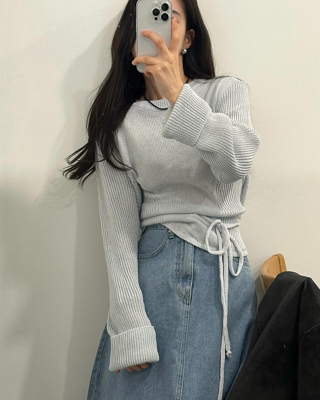 롬바 오버핏 루즈핏 레이어드 뒷트임 니트 상세 이미지 7