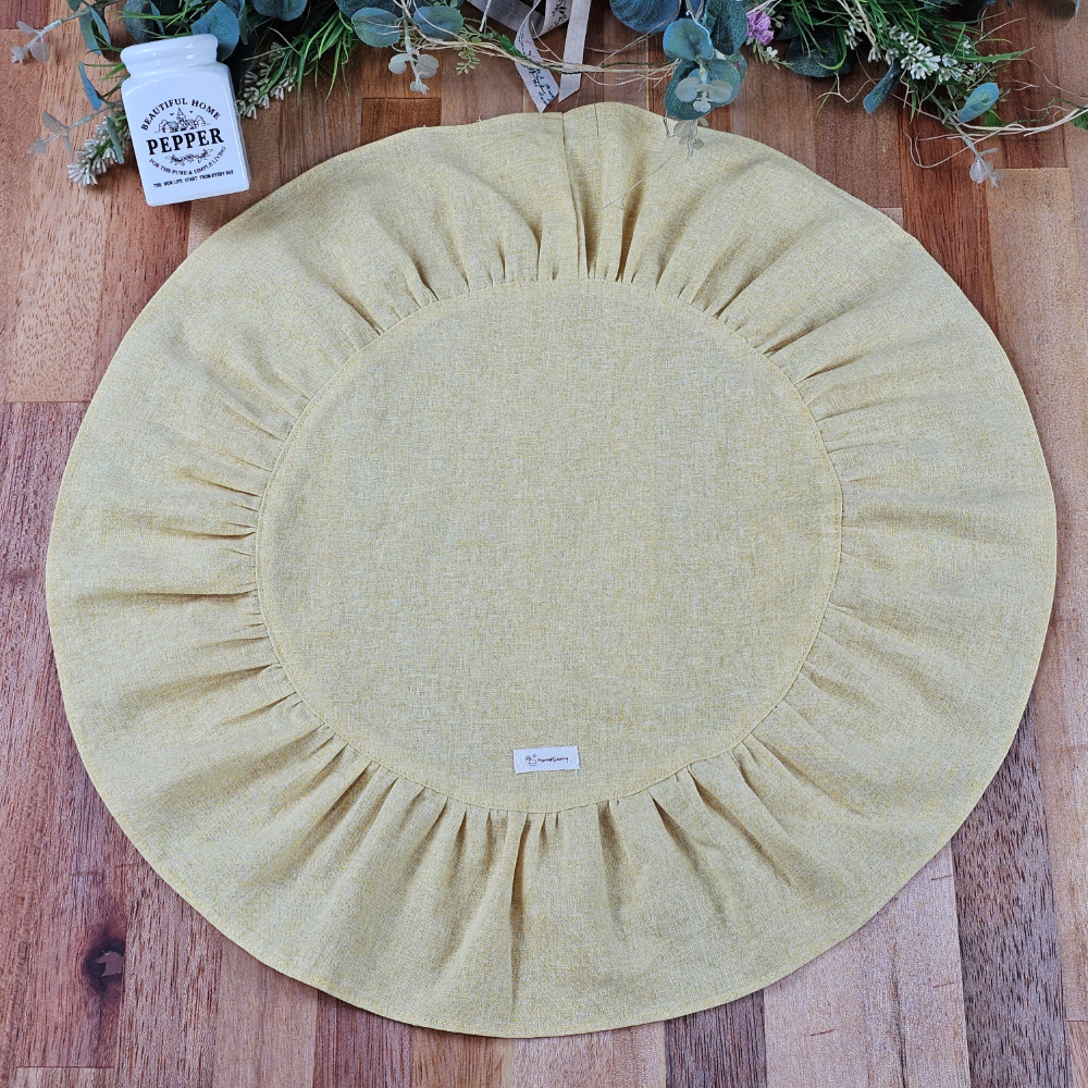 [밥솥커버] 프릴 린넨 광목무지 에어프라이어 원형 덮개 홈수니