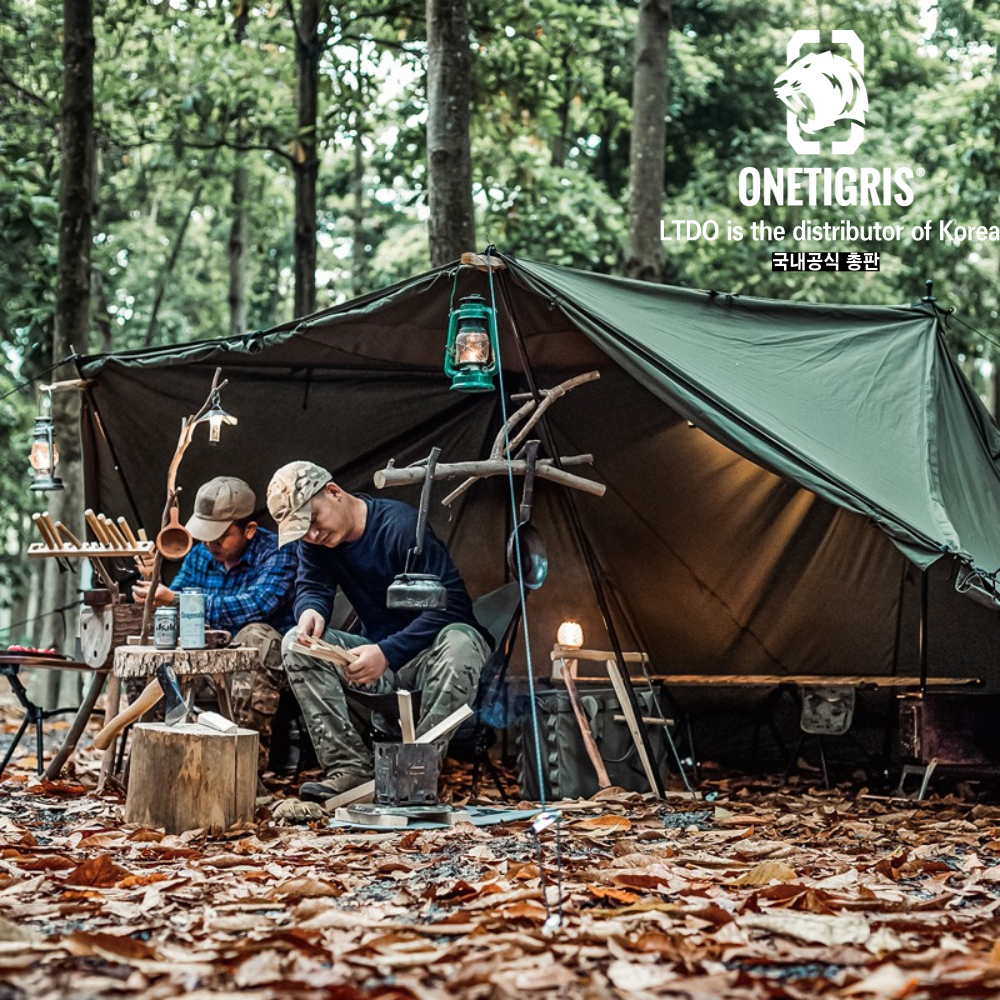 원티그리스 록쉴드 부시크래프트 캠핑 쉘터 A형텐트 2인용 코튼 TC면